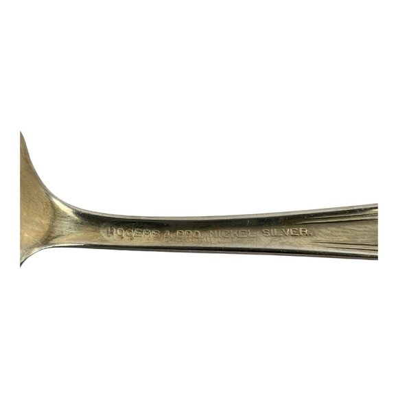 Antique Rogers Bros 1910 Concord Floral Swirl Sugar Sauce Spoon Nickel Silver - Picture 7 of 7